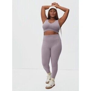 EVERLANE The Seamless Legging M/L Dusty Lavender Purple Ribbed Stretch NWT B32